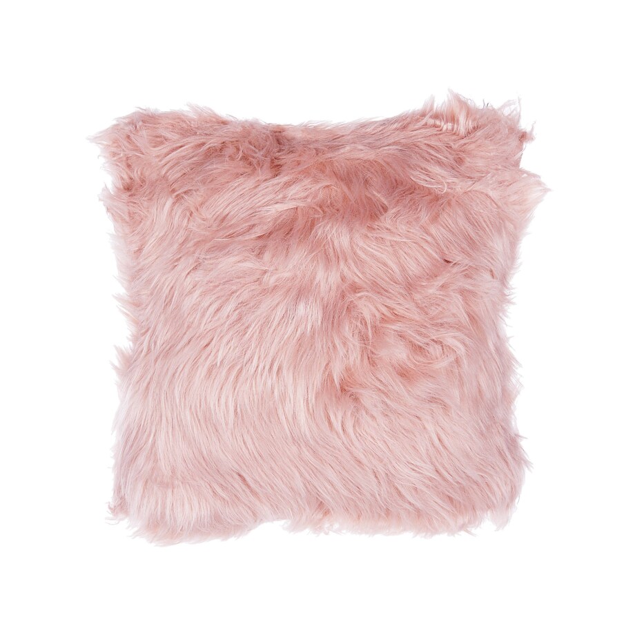 2 poduszki dekoracyjne włochacze 42 x 42 cm różowe LUBHA