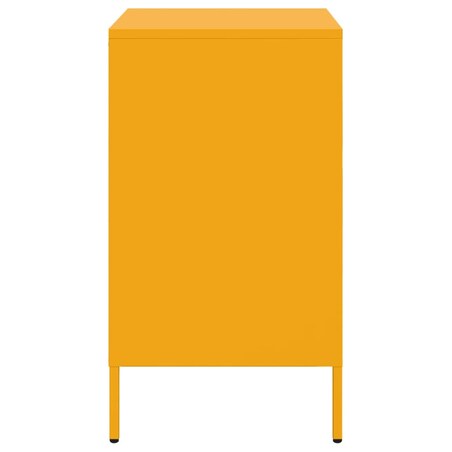 vidaXL Szafka nocna, musztardowa, 36x39x68 cm, stal