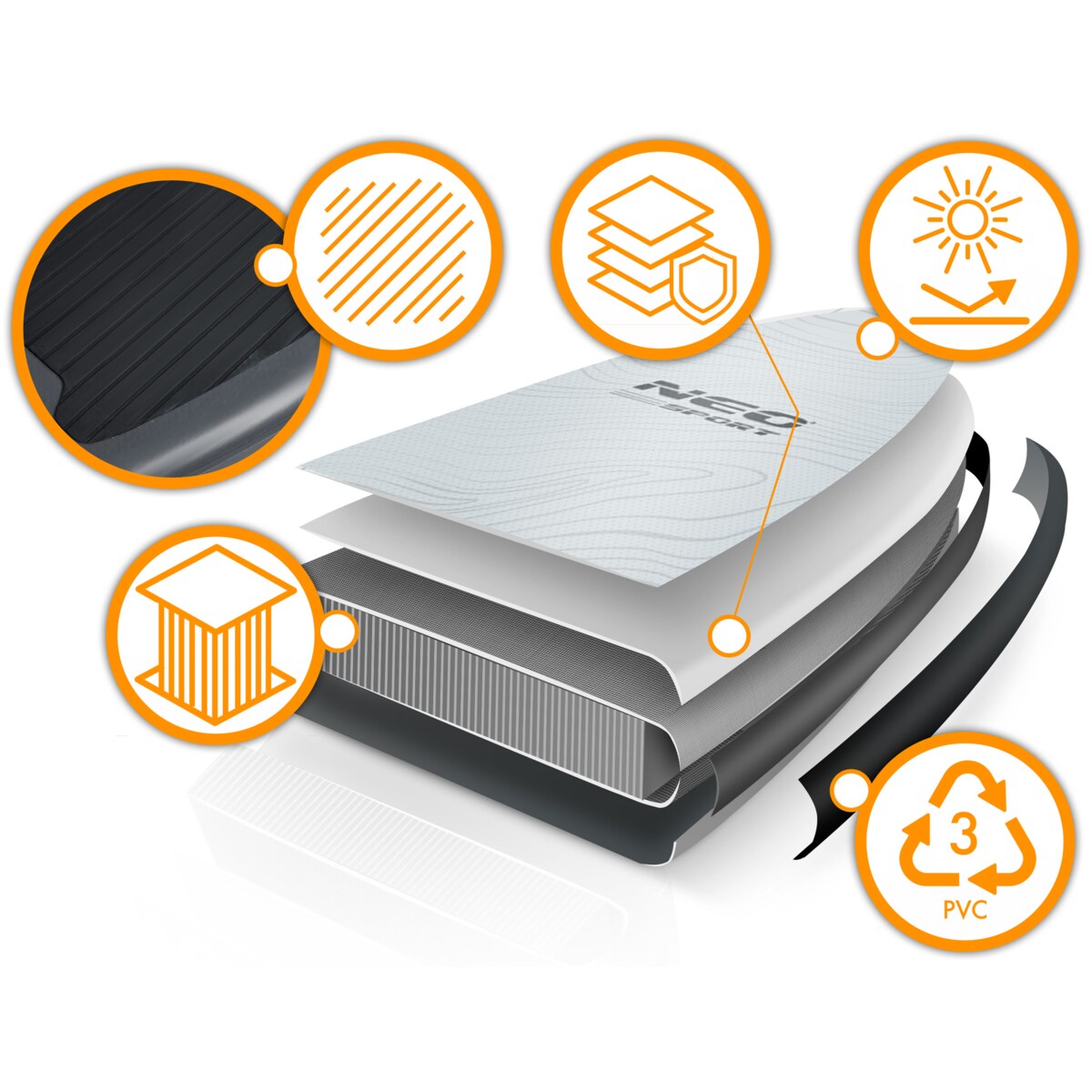 Deska SUP do pływania pompowana Paddle Aquasurf Neo-Sport 320cm ZESTAW