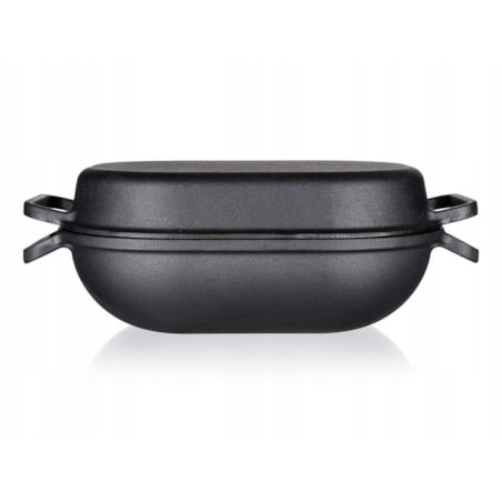 kuchenne BRYTFANKA CZARNA ŻELIWNA duża do pieczenia 7L