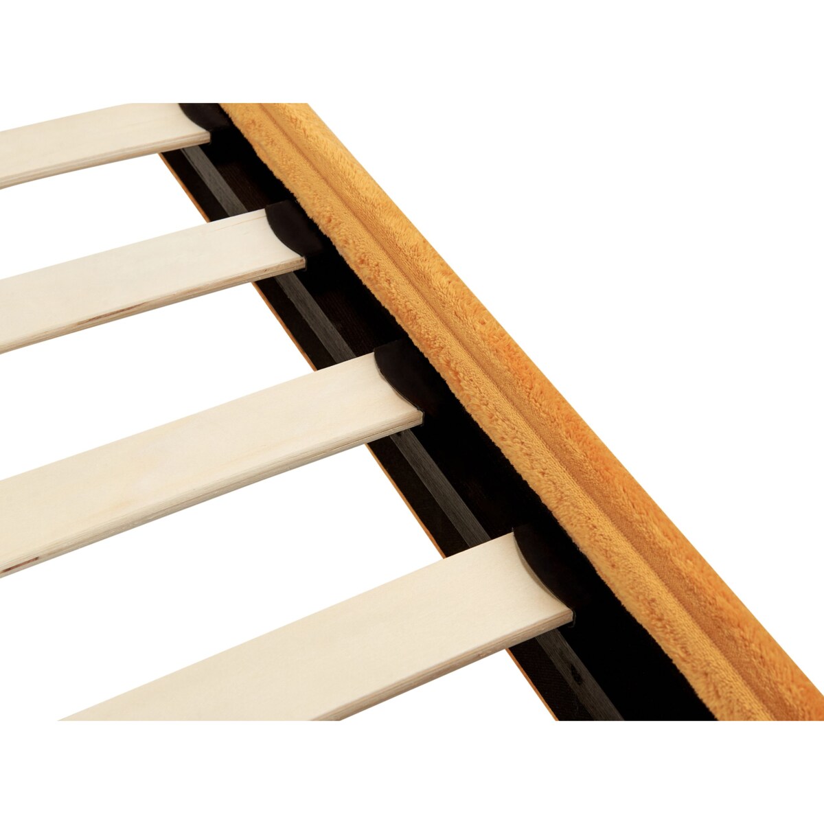 Łóżko Sztruks FLAYAT 180 x 200 cm Pomarańczowy