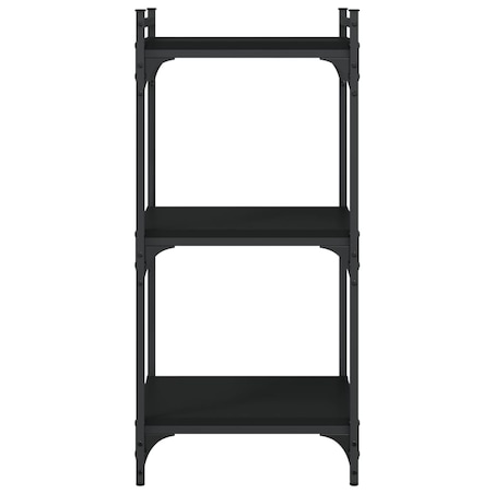vidaXL 3-poziomowy regał na książki, czarny, 40x30x86 cm