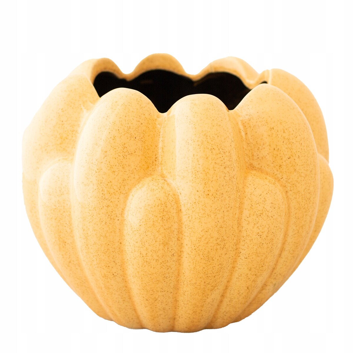 DONICA CERAMICZNA osłonka doniczka na prezent do salonu pomarańczowa