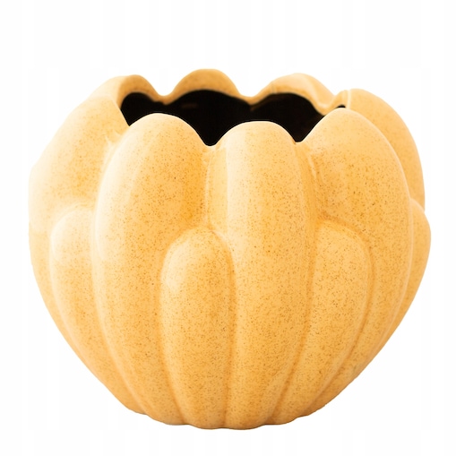 DONICA CERAMICZNA osłonka doniczka na prezent do salonu pomarańczowa