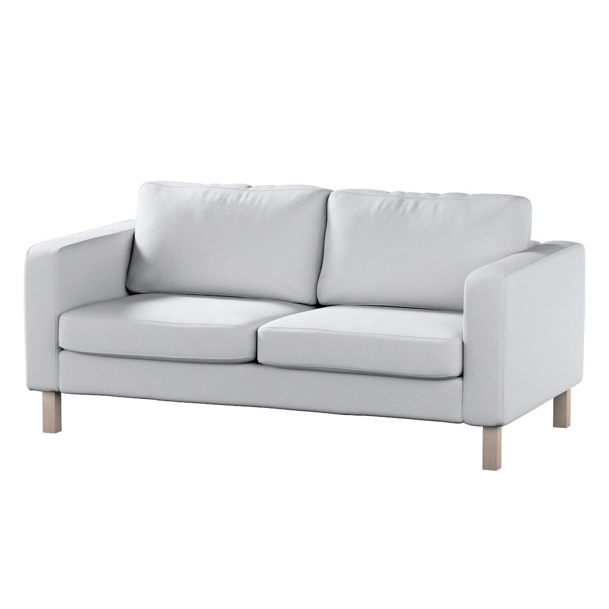 Pokrowiec na sofę Karlstad 2-osobową nierozkładaną krótki, biała bukla, 165 x 89 x 64 cm, Boucle Teddy