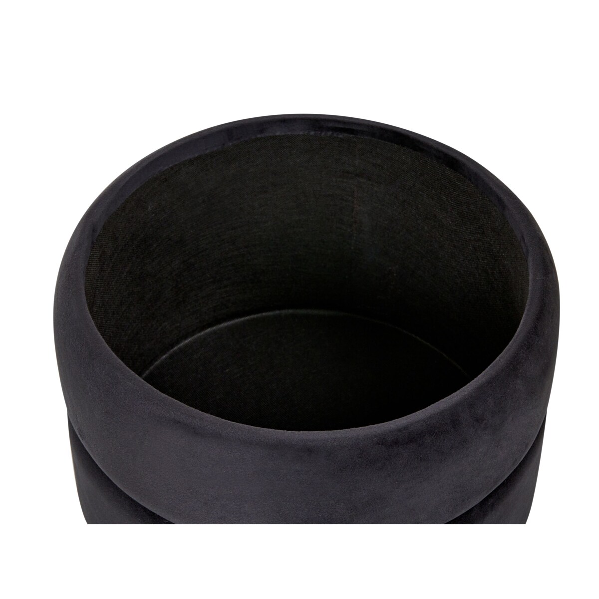 Puf ze schowkiem ELGIN Welur Czarny