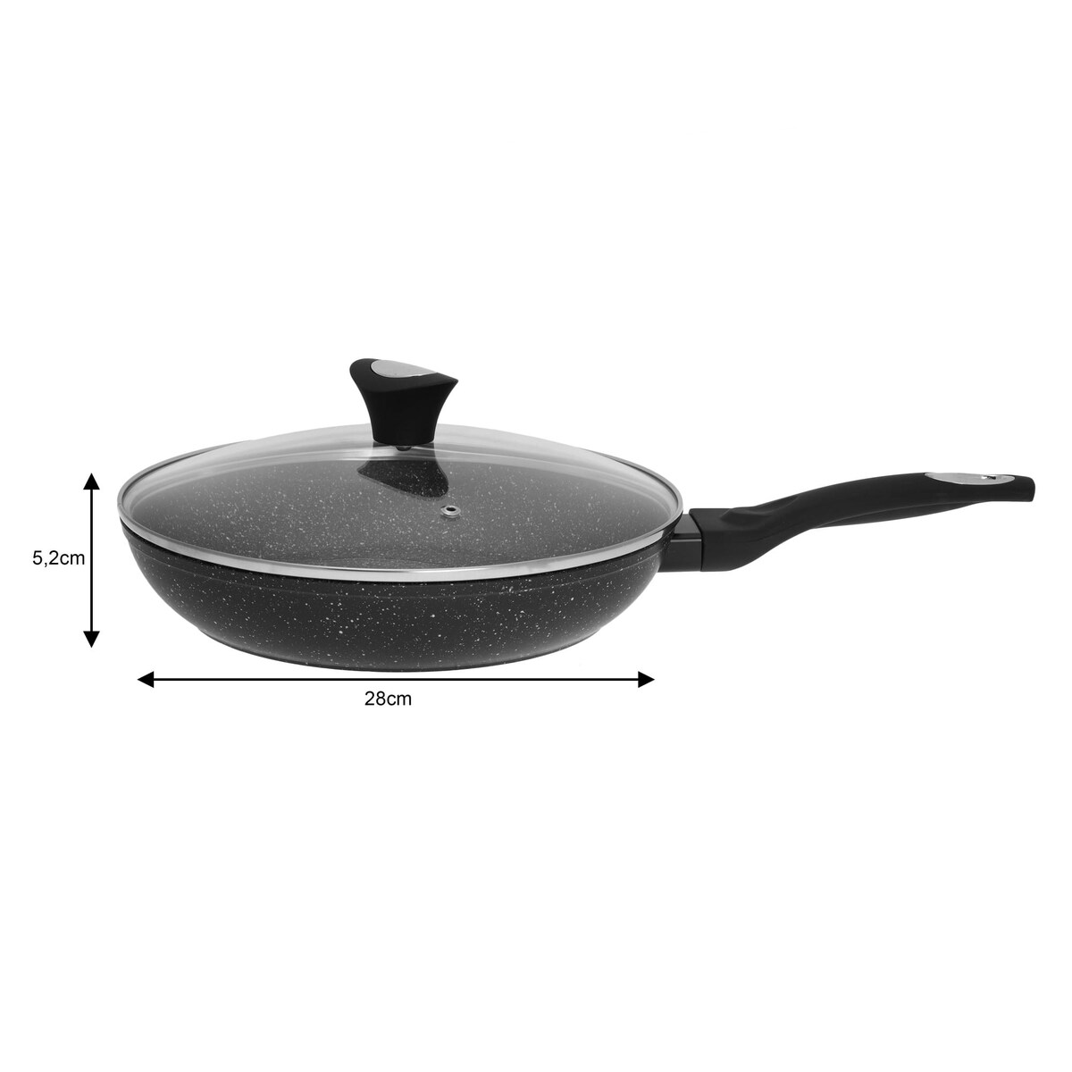 Patelnia granitowa z pokrywką 28cm indukcja gaz KLAUSBERG Marmo Gold