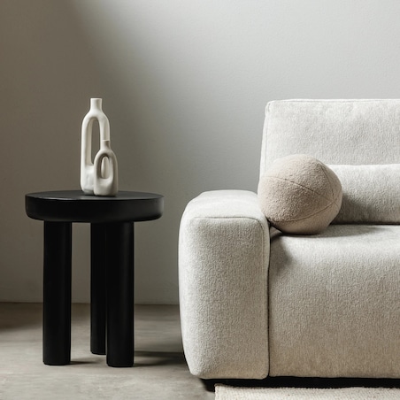 Stolik boczny z drewna mango Ø 50x60 cm GALLO czarny