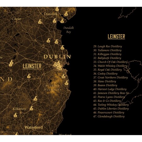 plakat IRLANDZKA WHISKEY regiony destylarnie 50x70cm