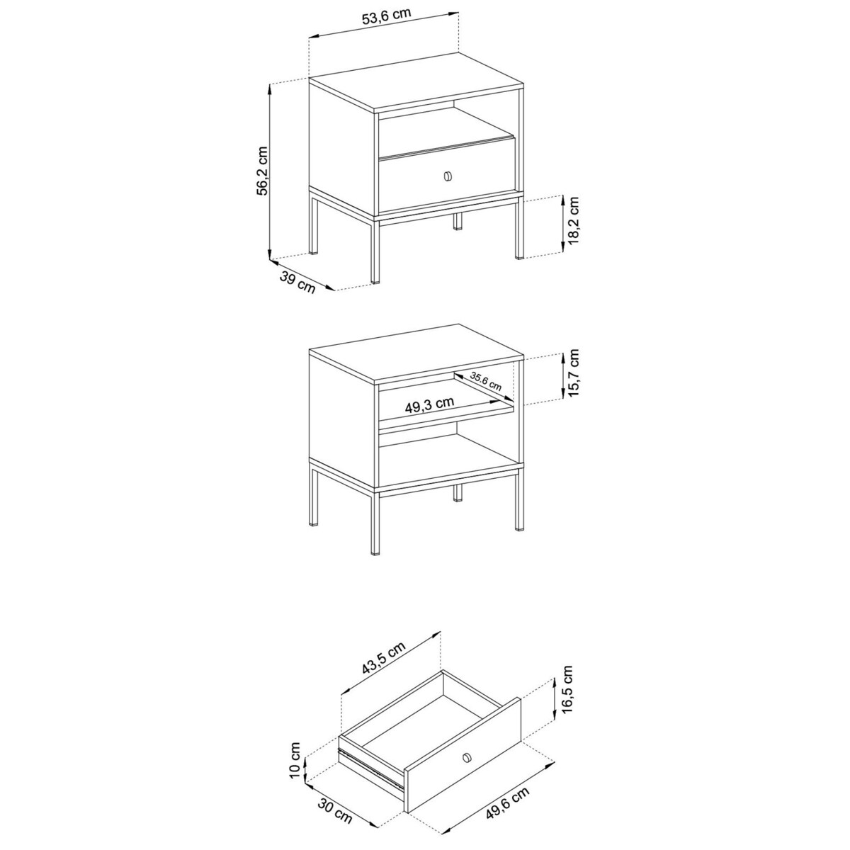 Szafka nocna Evora granatowa