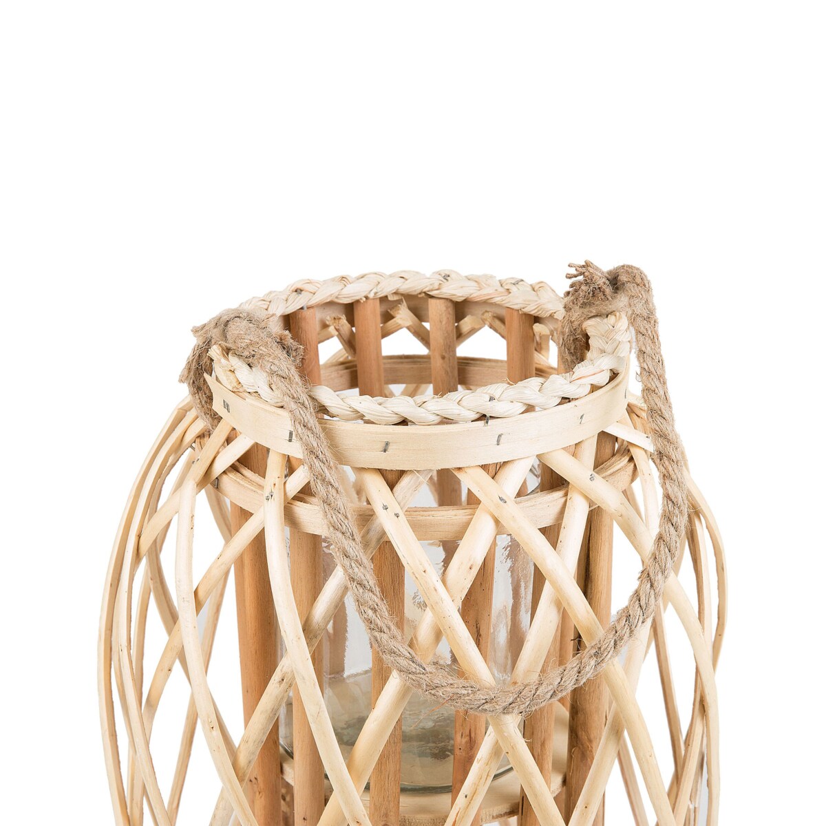 Lampion drewniany 40 cm naturalny MAURITIUS