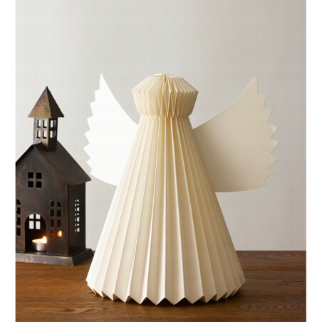 ŚWIĄTECZNA FIGURKA ANIOŁ papierowa biała wys. 35cm