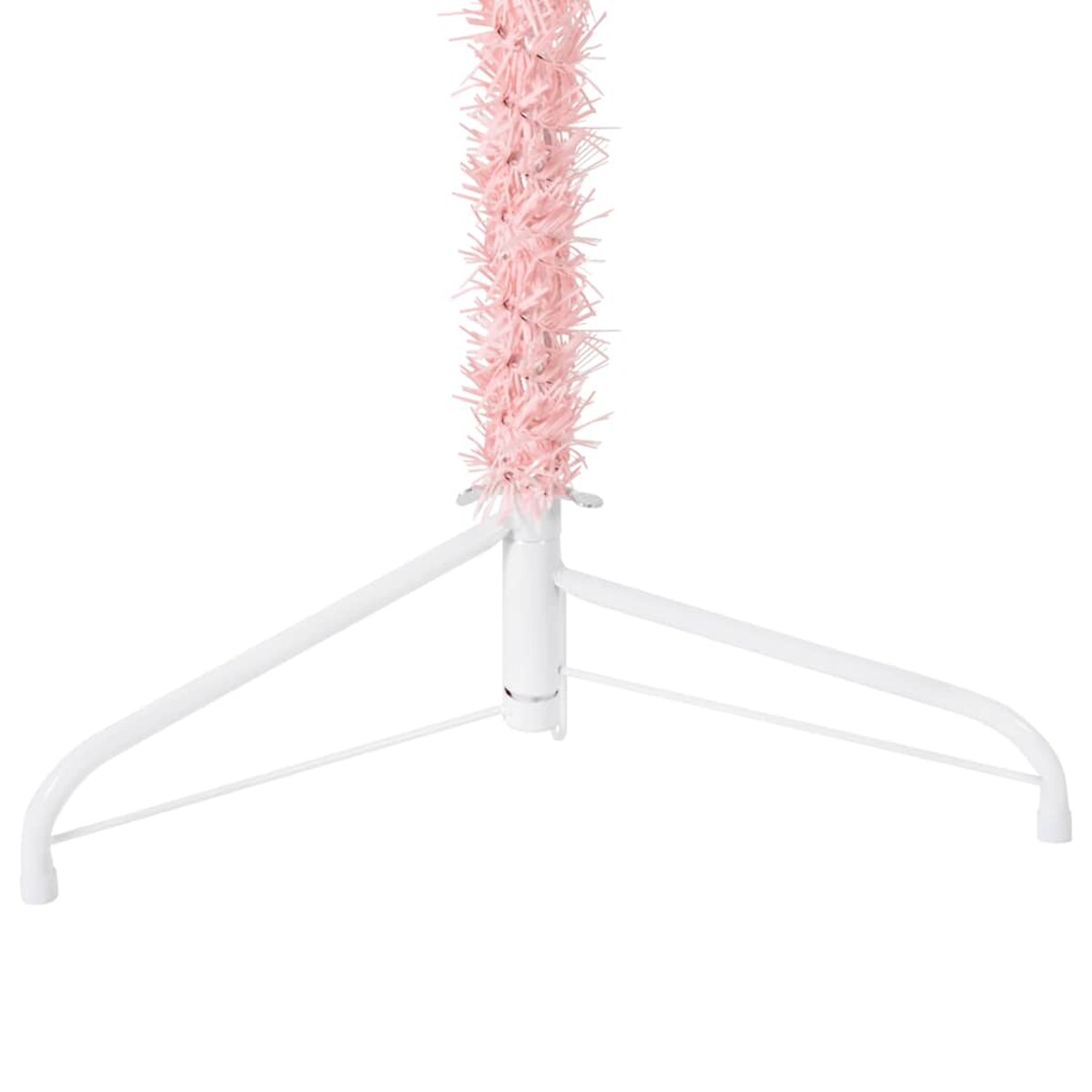 vidaXL Smukła choinka połówka ze stojakiem, sztuczna, różowa, 240 cm