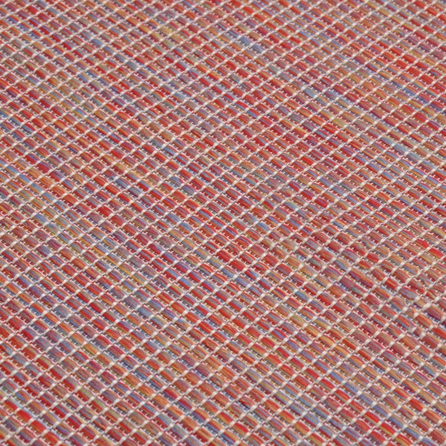 vidaXL Dywan zewnętrzny o płaskim splocie, 140x200 cm, czerwony