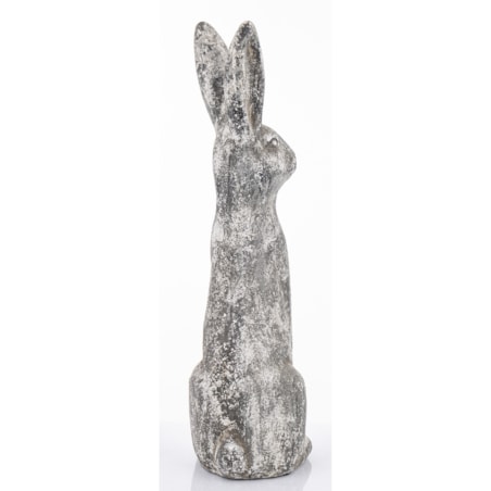 Dekoracja - cementowy szary królik wysoki 67x22x19 cm LEPORO-2 duży