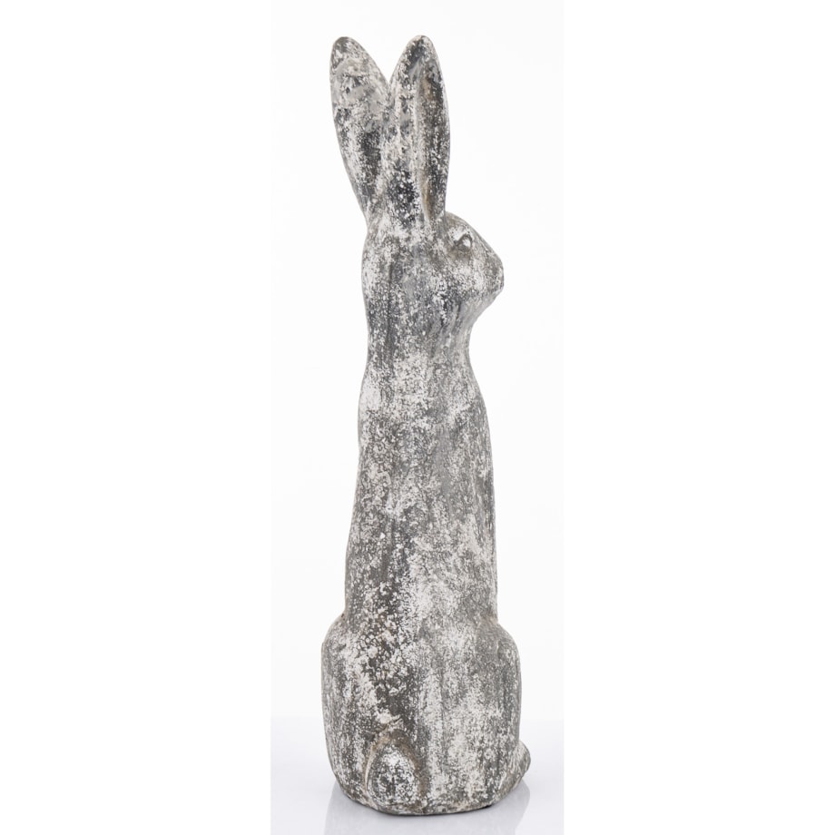 Dekoracja - cementowy szary królik wysoki 67x22x19 cm LEPORO-2 duży