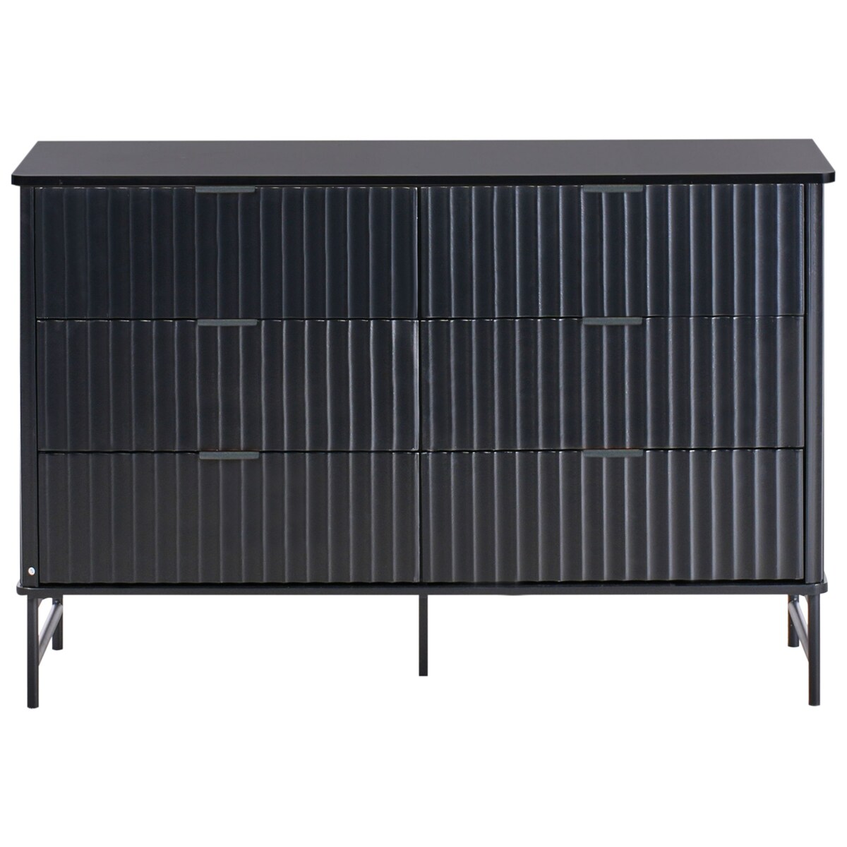 Komoda 6 szuflad GLASTONBURY 80 cm Czarny