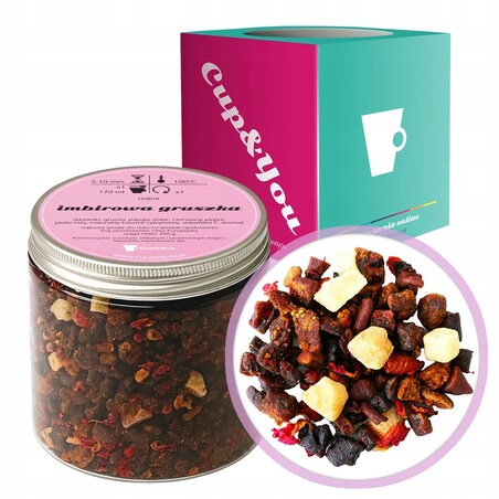 Herbata owocowa IMBIROWA GRUSZKA Cup&You witamine C papaja gruszki 250g - sypana herbata PREMIUM na prezent upominek podarunek Cup&You