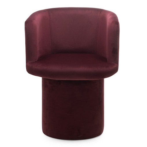 Fotel obrotowy, welur, burgundowy Haco