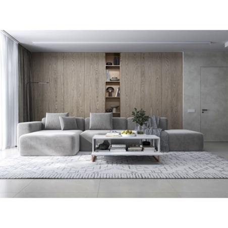 Nowoczesny Stolik kawowy Glamour prostokątny elegancka ława biały Mat 110 cm