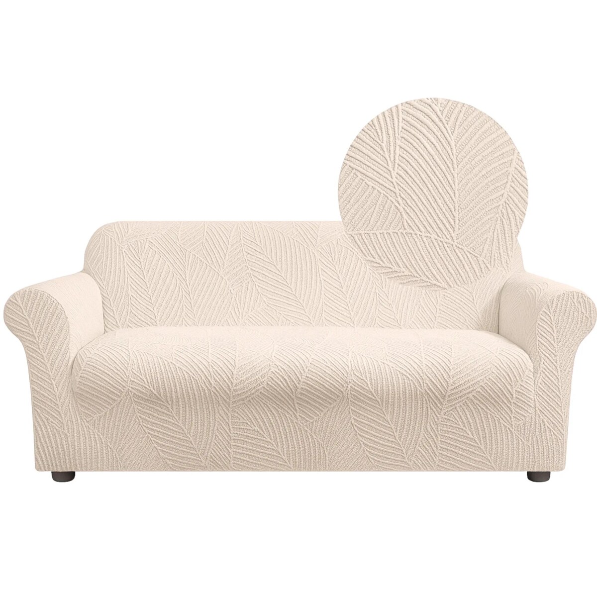 POKROWIEC NA KANAPĘ ECRU ŻAKARD BANANOWIEC 2 OSOBOWY [42-Z4-EC]