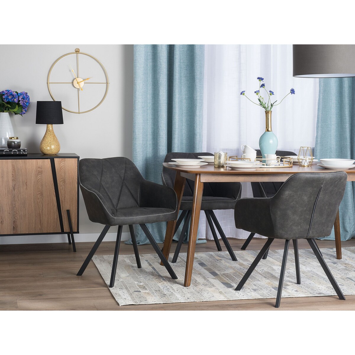 Zestaw 2 krzeseł szary MONEE