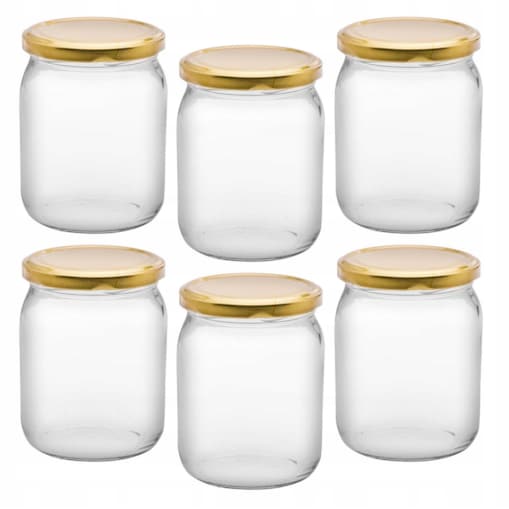 6x SŁOIK SZKLANY z nakrętką 500 ml na dżem weki przetwory ogórki papryka