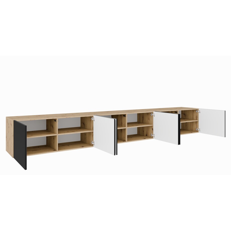 Szafka RTV LION 300 zamknięta pod telewizor, do salonu-artisan+czarny