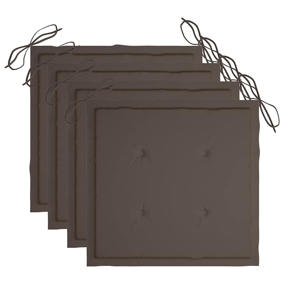 vidaXL Krzesła ogrodowe z poduszkami, 4 szt., szare, akacjowe