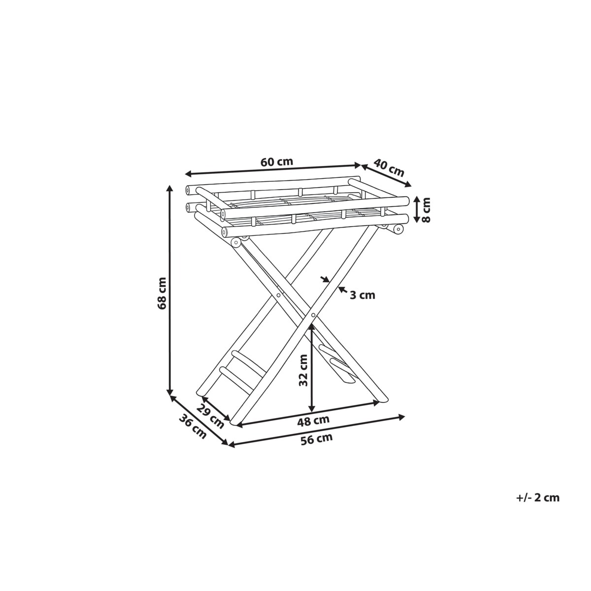Stolik pomocniczy MISICUNI Drewno bambusowe Naturalny