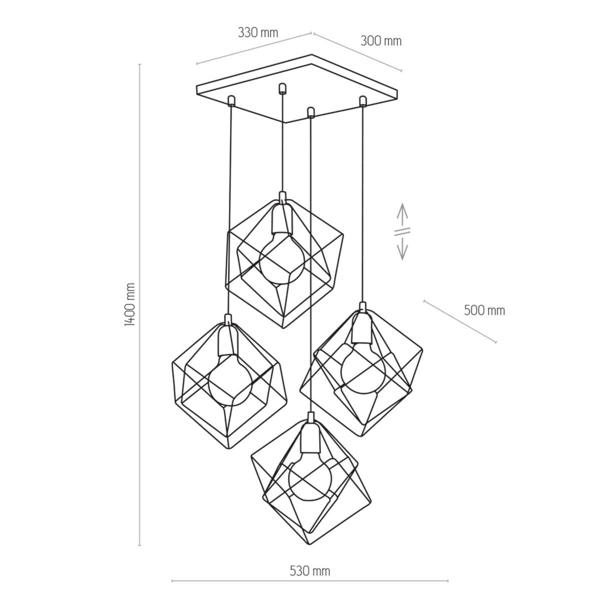 Wisząca geometryczna lampa loft Alambre 2778 TK Lighting czarna złota