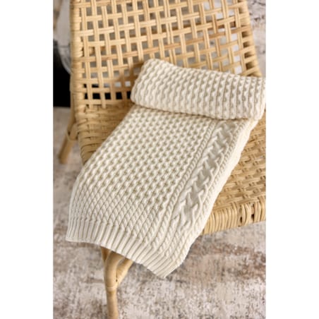 Pled ozdobny off white, 130 x 160 cm, La Manta