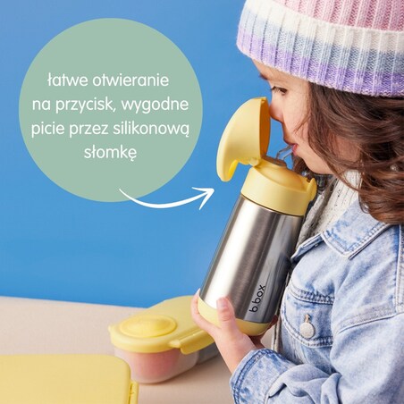 Butelka termiczna dla dzieci ze słomką 350 ml Lemon Twist b.box