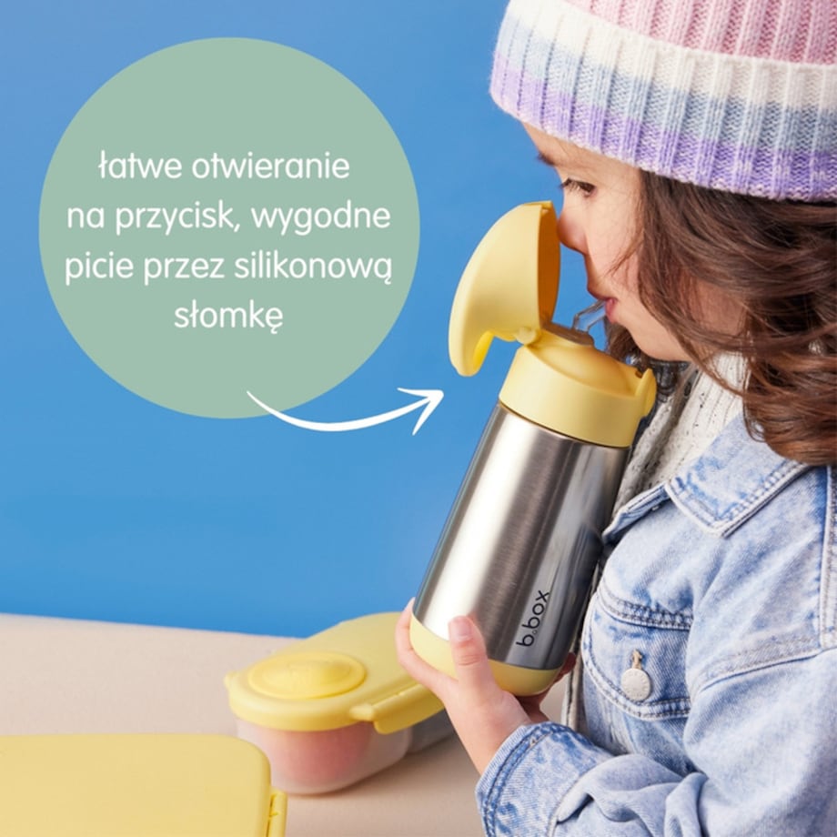 Butelka termiczna dla dzieci ze słomką 350 ml Lemon Twist b.box