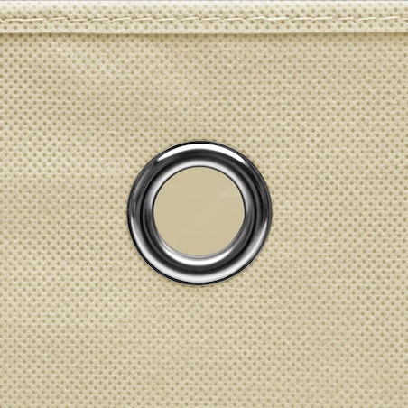 vidaXL Pudełka, 4 szt., kremowe, 32x32x32 cm, tkanina