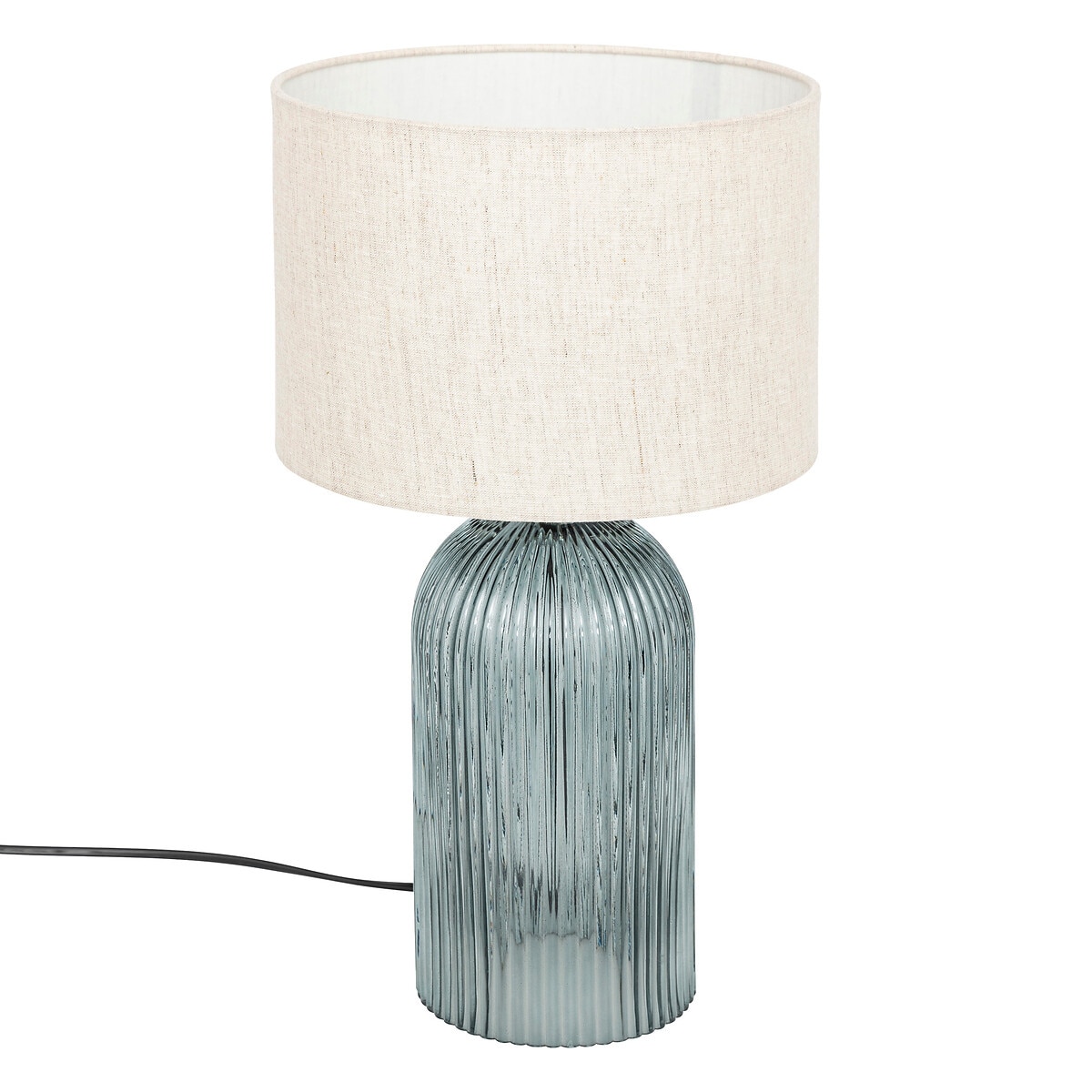 Lampa stołowa ze szklaną bazą MATI, wys. 42 cm, kolor niebieski