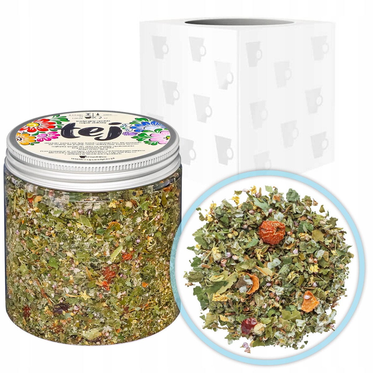 Herbata ziołowa TRADYCYJNY OPOLSKI TEJ 80g - sypana liściasta herbata PREMIUM na prezent upominek podarunek Cup&You