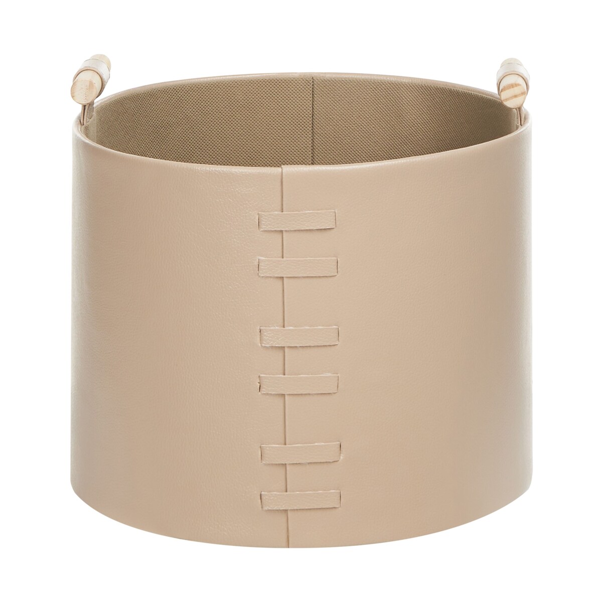 Zestaw 3 koszy z ekoskóry beżowy ARAM