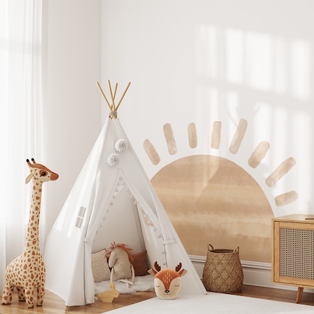 Naklejka na ścianę Słońce beżowe xl