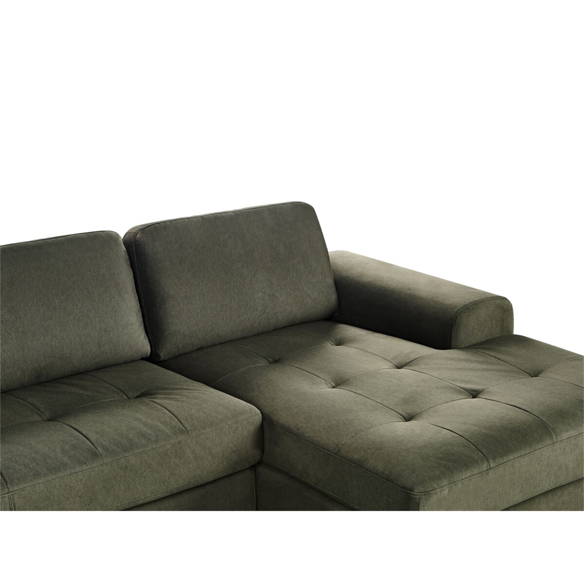 Sofa narożna lewostronna KIRUNA Welur Ciemnozielony Lewostronny
