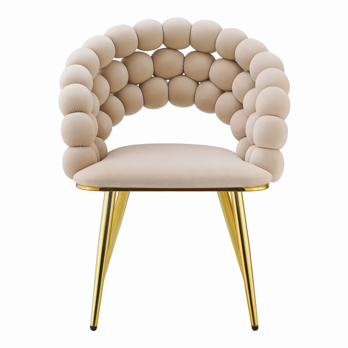 Krzesło beżowe z bąbelkowym oparciem, ze złotymi nogami Bubble