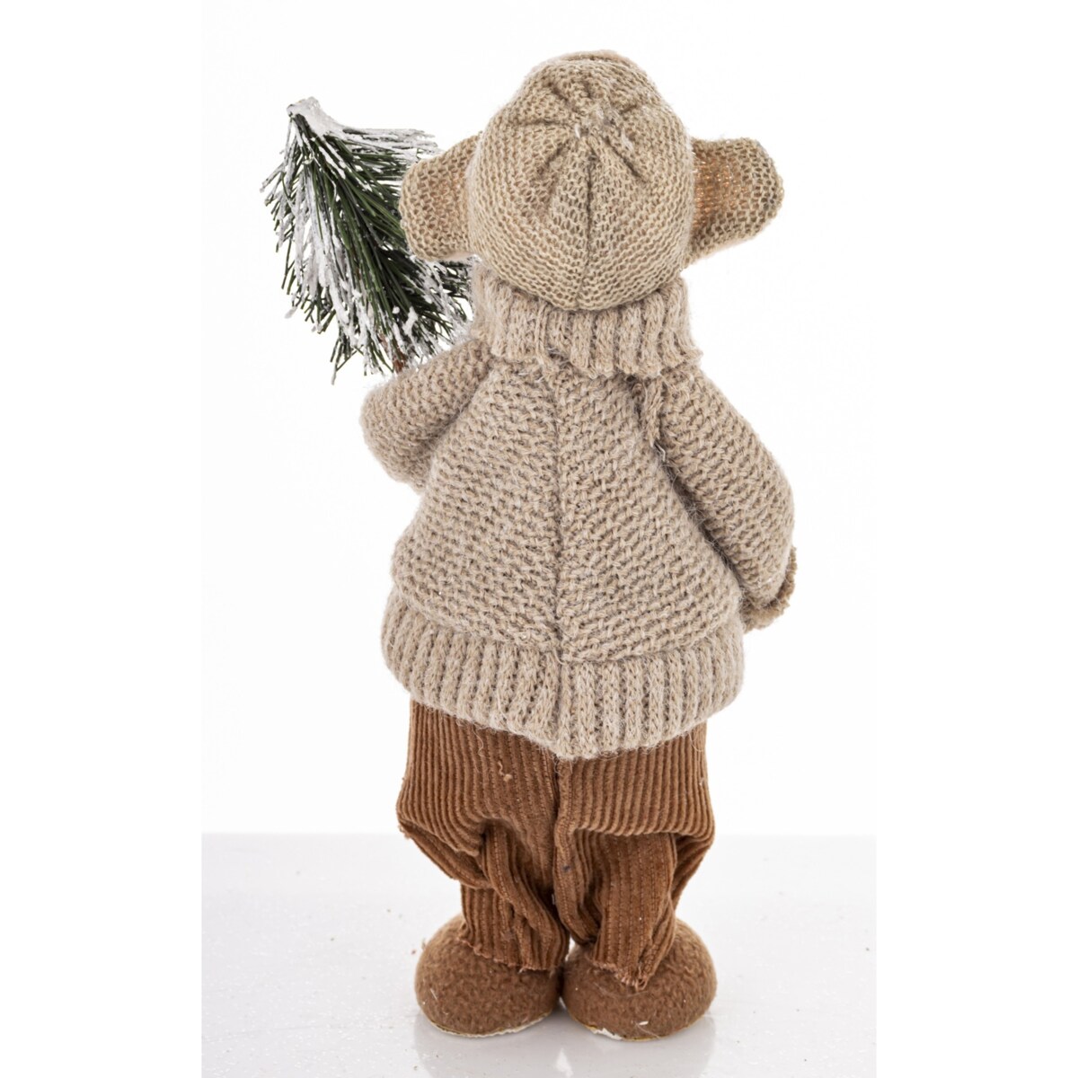 Figurka - szary Miś CAPELLO z choinką 21,5x11x8 cm