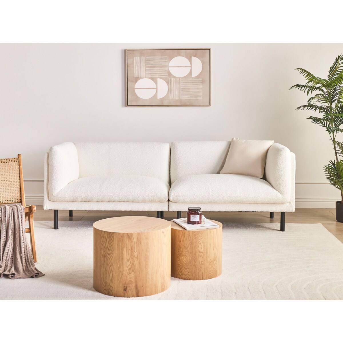 Komplet wypoczynkowy VORGOD Boucle Złamana biel dla 5 osób