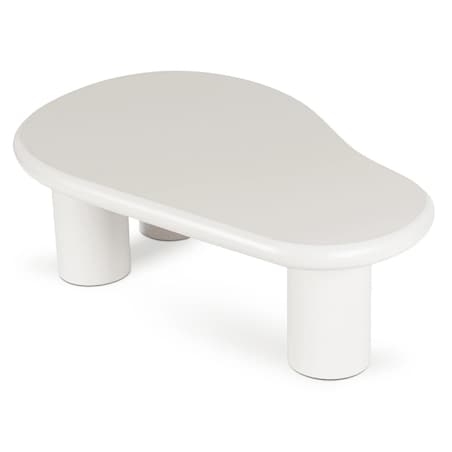 Stolik Kawowy Okrągły Mały Ława Do Salonu Pokoju Owalny Biały EDME 128cm