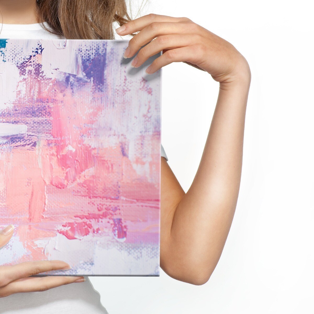 Obraz Na Płótnie Teksturowana Różowa Abstrakcja 120x80cm