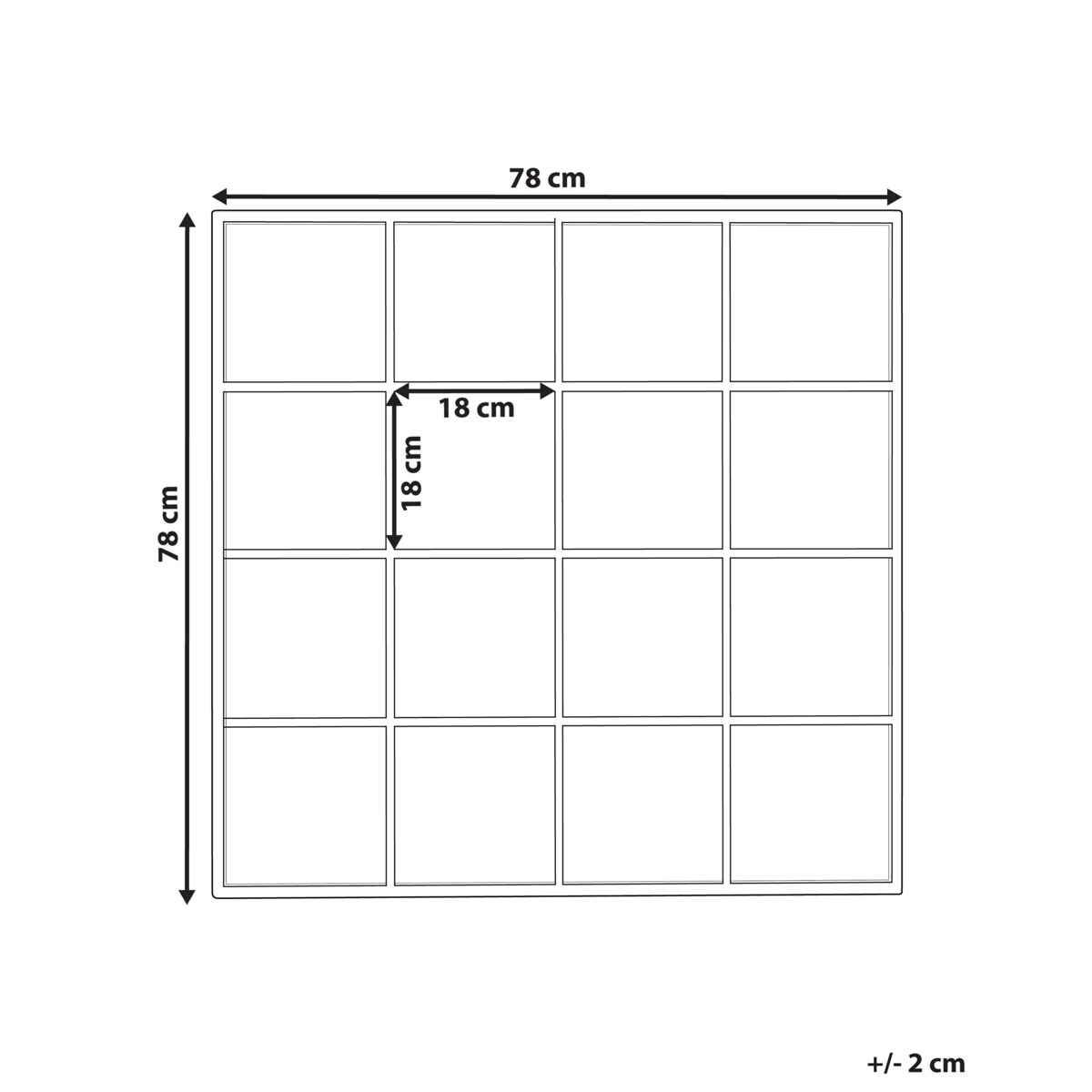 Metalowe lustro ścienne okno 78 x 78 cm czarne BLESLE