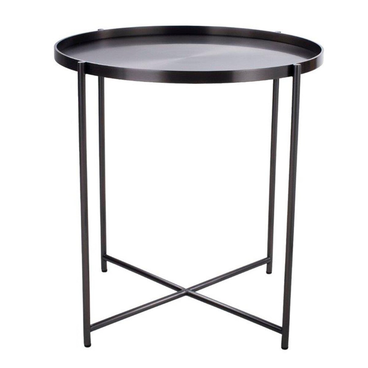 Okrągły stolik kawowy Moon ST-DP-F80-TYT Moos Home metalowy tytan, Step Into Design