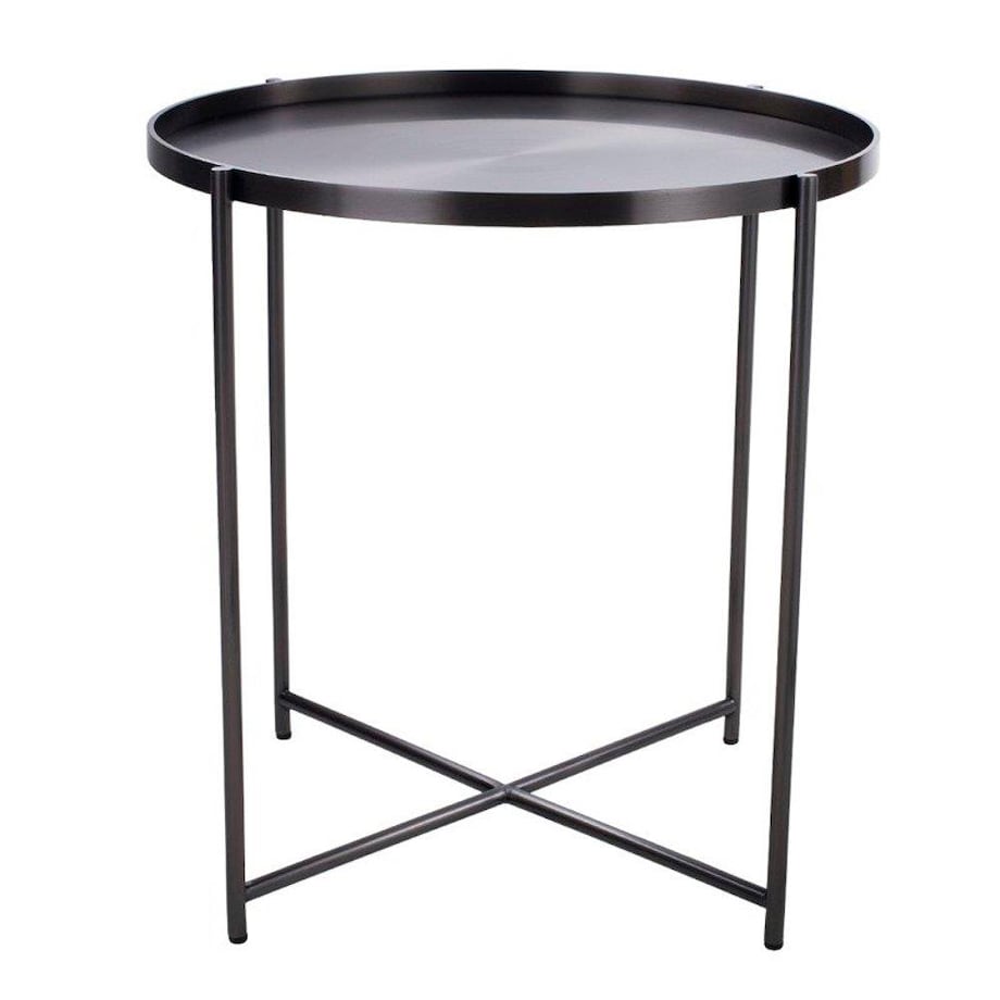 Okrągły stolik kawowy Moon ST-DP-F80-TYT Moos Home metalowy tytan, Step Into Design