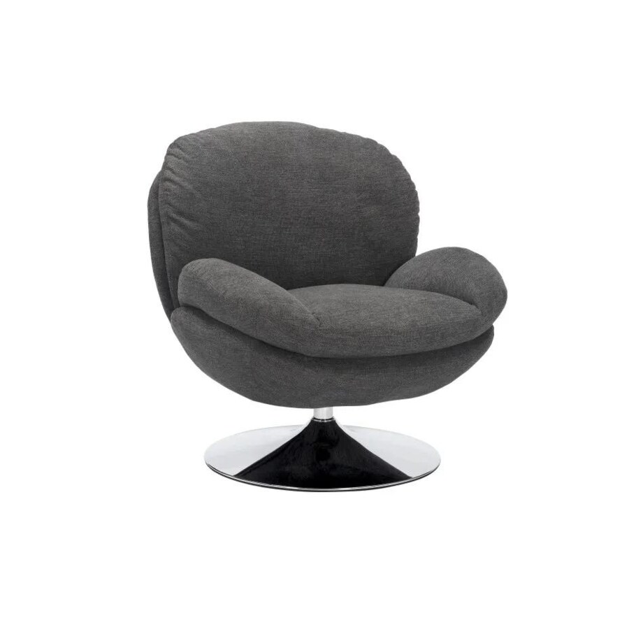 Fotel do salonu BRIGITTE BREGO ciemny szary obrotowy