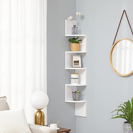 Regał Narożny Półka 20X20X127,5 Cm Biały